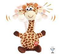 Hopearl Giraffa parlante ripete quello che dici, testa tremante, giocattolo animato interattivo, amico di peluche parlante, festa di compleanno per bambini, 24 cm