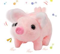 Hopearl Maiale Camminante Elettronico, Peluche Interattivo con Suoni e Movimenti, Animale Domestico Animato che Scuote la Testa, Regalo per Bambini, Rosa, 20cm