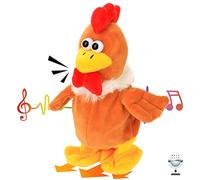 Hopearl pollo parlante ripetuto quello che dici Walking Chick giocattolo animato interattivo elettrico parlando peluche regalo di compleanno per i bambini di compleanno, 9''