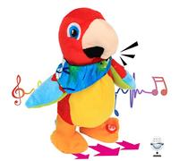 Hopearl Talking Parrot Repeats What You Say Pappagallo Parlante che Ripete la Voce e Cammina, Giocattolo Elettrico Interattivo, Peluche Animato Regalo Compleanno, Rosso, 20 cm