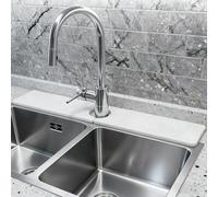 Hopegiver Tappetino in pietra per lavello da cucina, 60 x 9,9 cm, protezione contro gli schizzi in diatomite, ad asciugatura rapida, vassoio in pietra che assorbe l'acqua, per rubinetto del lavello