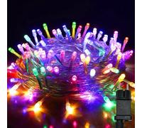 Hopelit Ghirlanda luminosa per esterni, 30 m, 300 LED, ghirlanda luminosa multicolore, con telecomando e 8 programmi e IP44, luce impermeabile per giardino, Natale, matrimonio, festa, filo trasparente