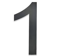 Hopelit Numero civico, numero civico, antracite RAL 7016, struttura fine verniciata a polvere, numero civico in acciaio inox, numeri civici altezza 20 cm, scritta Arial, numero 1