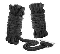 Hopeseily Corda di ormeggio in nylon a doppia treccia con occhiello da 30,5 cm, accessori di grado marino per yacht, pontoni, bassi, bowrider, moto d'acqua, WaveRunners, Sea Doos, colore nero