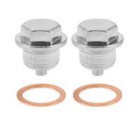 HOPESPANNER Tappo di drenaggie dell'Olio Anti Perdite Tappo drenaggie dell'Alloggiamento dell'Olio a Filettatura in Alluminio e Rame 2 Set con Guarnizione Tono Argento Bianco magnetica M20x1.5