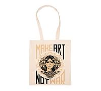 Hopestly Make Art Not War Symbol Borsa Per Le Spese Riutilizzabile Drogheria Tela Di Cotone Tote Reusable Shopping Bag