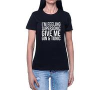 Hopestly Oasis - Supersonic Maglietta da Donna a Maniche Corte Casual Leggera Girocollo Nero Women's Tshirt Black Crew Neck