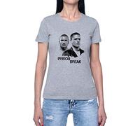 Hopestly Prison Break Characters Maglietta da Donna a Maniche Corte Casual Leggera Girocollo Grigio Women's Tshirt Grey Crew Neck S