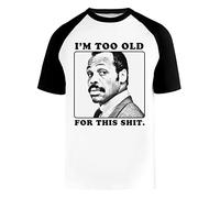 Hopestly Too Old for This Shit Roger Murtaugh Maglietta da Baseball Unisex da Donna Uomo Bianca Girocollo Maniche Corte Cotone Organico Tee T-Shirt Unisex White M