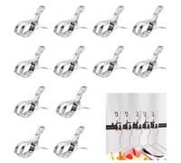 HOPEYMY26 12 Pcs Morsetti a Molla Morsetti per Legno Molle in Metallo Mollette Pinze Morsetto per Piscina Fuori Terra, Forte Forza Serraggio, Adatto per Piscina Fuori Terra, Asciugatura Vestiti, ecc