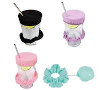 HOPEYMY26 4 Pezzi Copri Bicchiere Discoteca, Copribicchiere Anti Droga, Copribicchieri Anti-Spuntoni per Bevande Disponibile in Diversi Colori, Ideale per Ogni Tipo di Festa e Perfetto Come Regalo