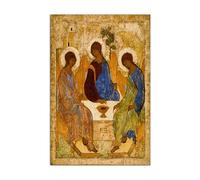 HOPHEMA Andrei Rublev Arte Pittura La Santissima Trinità Poster Vintage Religione Cultura Tela Poster Stampa Arte Murale Immagine Camera da Letto Decorazione da Parete (40x60cm-Senza Cornice)