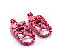 Hopider - Pedane larghe CNC con rotazione 360° stile MX Chopper Bobber per Harley Dyna Sportster Fatboy Iron 883, rosso