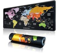 Hopipad Grande tappetino per mouse da gioco con mappa del mondo, tappetino da scrivania con bordi cuciti, tappetino da scrivania impermeabile, base in gomma antiscivolo, tappetino per tastiera da 80 x