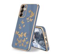 HopMore Cover per Samsung Galaxy A55 5G Custodia con Motivo a Farfalla Cuore Disegni, Antiurto Protettiva Ultra Sottile Silicone Case, Antigraffio Morbido TPU Cover per Samsung A55 5G, Blu B