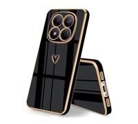 HopMore Cover per Xiaomi Redmi Note 15 Pro 5G Custodia Morbido Silicone Protezione Case, Antiurto Ultra-Sottile Custodia per Redmi Note 15 Pro 5G con Motivo Amore Cuore, Nero