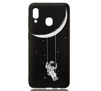 HopMore Nero Cover per Samsung Galaxy A40 Silicone Morbido Custodia Disegni Galassia Universo Spazio Fiore Creativa Antiurto Case Morbide Gomma Protettiva Caso Molle - Design G