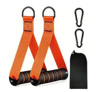 HOPNKN Manici per fasce di fitness, 2 manopole con una sola mano, per fasce di resistenza, ideali per l'allenamento su corda, stazione di trazione o torre di potenza, esercizio (arancione)