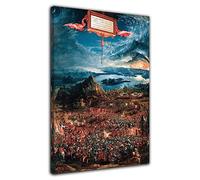 HOPNRU Albrecht Altdorfer Battaglia di Alessandro Dipinto ad olio Poster rinascimentale Immagine artistica da parete Stampa su tela Poster decorativo (40x60cm-Incorniciata)
