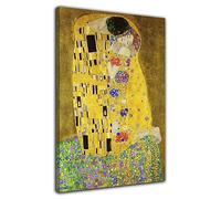 HOPNRU Gustav Klimt The Kiss Art Painting Stampa su tela Poster Wall Art Immagine Modern Living Room Bedroom Bagno Decorazione Poster Regalo di nozze (20x30cm-Incorniciata)