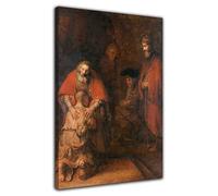 HOPNRU Il ritorno del figliol prodigo Poster della pittura a olio Arte della parete rinascimentale Stampa su tela Poster per la decorazione della casa moderna (20x30cm-Incorniciata)