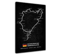 HOPNRU Nurburgring North Ring Map Poster Wall Art Picture Print Canvas Art Painting Modern Family Living Room Study Room Decoration Mural (20x30cm-Incorniciata)