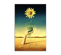 HOPNRU Surrealismo Fiore crisantemo Poster Salvador Dali Immagine artistica da parete Stampa su tela Pittura Poster per la decorazione della camera da letto della casa(50x75cm-Senza Cornice)