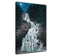 HOPNRU Surrealismo Rob Gonsalves Ilusión visual Danza del agua Póster Póster Arte de pared Imagen de lona impresa Póster decorativo moderno (30x45cm-Enmarcado)