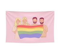 Hopomoon 119,4 x 177,8 cm Bandiera Orgoglio 5 Sfondo Panno Decorazione per Feste, Durevole Appeso Festa Fotografia Sfondo Striscione, LGBTQ Decorazione Della Casa Fornitura Per Tutti Gli Adulti