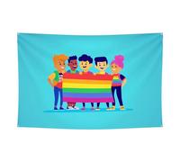 Hopomoon 119,4 x 177,8 cm Bandiera Pride 12 Sfondo Panno Decorazione per Feste, Durevole Appeso Festa Fotografia Sfondo Striscione, LGBTQ Decorazione Della Casa Fornitura Per Tutti Gli Adulti