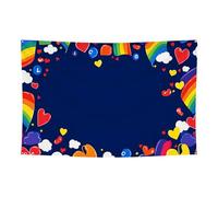 Hopomoon 119,4 x 177,8 cm LGBTQ Rainbow 5 Sfondo Panno Decorazione per Feste, Durevole Appeso Festa Fotografia Sfondo Striscione, LGBTQ Decorazione Della Casa Partito Fornitura Per Tutti Gli Adulti