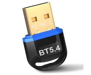 Hoppac Chiavetta Bluetooth 5.4 per PC, Adattatore USB per Windows | Bluetooth 5.4 USB, per Cuffie, Mouse, Tastiere e Controller, Windows 11/10/8.1/7