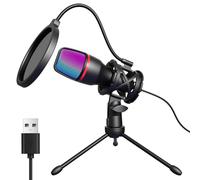 Hoppac Microfono USB PC a Condensatore, Microfono Gaming con Treppiede