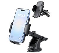 Hoppac Porta Cellulare Auto 2 in 1, Supporto Telefono Auto per Ventosa + Gancio