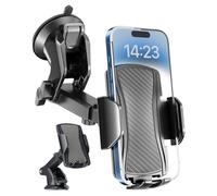 Hoppac Porta Cellulare Auto, Supporto Telefono Auto Universale Ventosa per Cruscotto e Parabrezza, Rotazione 360 Gradi e Rilascio Rapido, per Smartphone 4-7 in