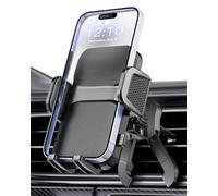 Hoppac Supporto per cellulare auto, aggiornamento, gancio in acciaio, supporto per cellulare, ventilazione auto, rotazione a 360° e sblocco con un pulsante, per smartphone da 4 a 7"