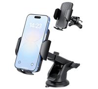 Hoppac Supporto Telefono Auto 2 in 1, Ventosa e Bocchetta, Rotazione 360°