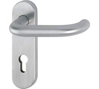 HOPPE 10722808 Paris - Maniglia in acciaio INOX opaco, protezione antincendio su targa corta PZ