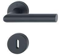 HOPPE 12033212 Maniglia Amsterdam - su Rosetta BB, Acciaio Inox Nero Opaco