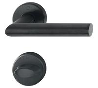 HOPPE 12033224 Maniglia Amsterdam - su Rosetta WC, in Acciaio Inox Nero Opaco