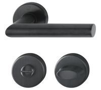 HOPPE 12033224 - Maniglia per WC Amsterdam-auf rosetta, in acciaio inox nero opaco