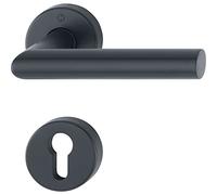 HOPPE 12033236 Maniglia Amsterdam - su Rosetta PZ, in Acciaio Inox Nero Opaco