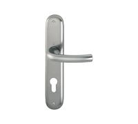HOPPE 2947425 - Maniglia Tokyo su piastra lunga, cilindro profilato a distanza 88 mm, per porta spessore 37-42 mm, effetto acciaio INOX