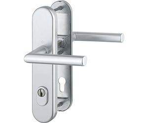 HOPPE 3889714 - Set di cerniere di sicurezza Amsterdam-Ö-Norm distanza 88 mm, alluminio anodizzato argento anodizzato, cilindro profilato per porta spessore 62 - 72 mm, con protezione anti-estrazione, classe 3, 1 pezzo