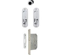 Hoppe 3948497 porta scorrevole Conchiglia Set 4930 - con castello, ovale Rosette WC, verchr SAT