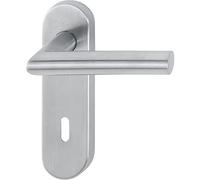 HOPPE Amsterdam 10720685 - Maniglia per oggetti in acciaio inox opaco su piastra corta BB