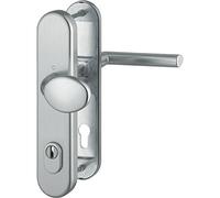 Hoppe di sicurezza Maniglia Stockholm - OE di Norma distanza 88 mm, a piastra lunga cilindro a profilo per porte dello spessore di 62 - 72 mm con Nucleo ANTISCASSO, classe 3, 1 pezzi, 3893633