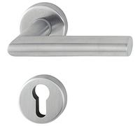 HOPPE maniglia Amsterdam con rosone PZ cilindro, in acciaio inox opaco, 3286420