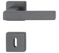 Hoppe Maniglia Austin 2 maniglie per porta su rosetta BB, TS 37-42 mm, in alluminio, colore: nero sabbia