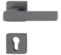Hoppe Maniglia Austin 2 maniglie per porta su rosetta PZ, TS 37-42 mm, in alluminio, colore: nero sabbia